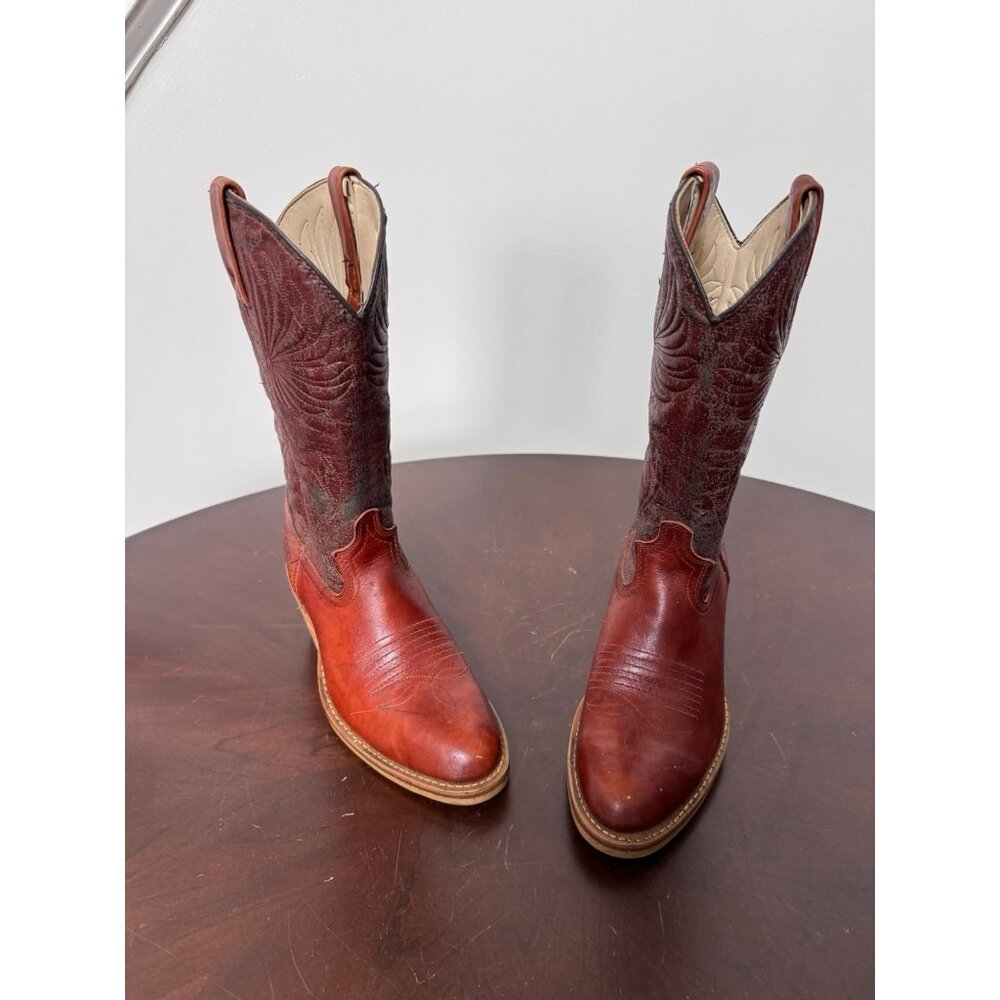 VTG Dingo By Acme Cowboy Boots Brown Leather Rockabilly Style Mens 7D 1970s